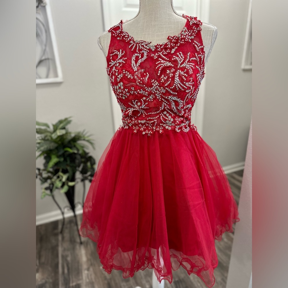 City Triangles Red Embellished Homecoming Dress Size 3